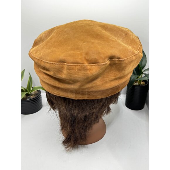 Vintage Camel Suede Newsboy Cap - Picture 4 of 9